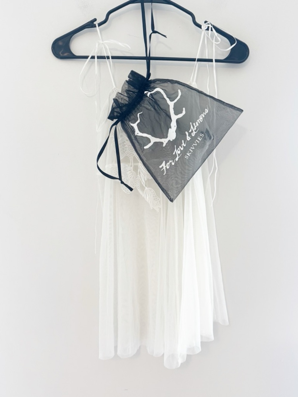 For Love & Lemon Skivvies Silk Lingerie night gown mini  bridal white small